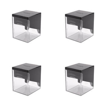 4PK Gamegenic Bastion 100+ Card Deck Box Organiser XL - Black/Clear