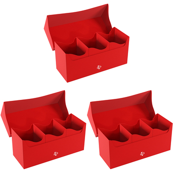 3PK Gamegenic Triple Deck Holder 300+ Deck/Game Box XL Red Gaming Accessory