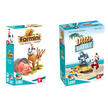 Loki Farmini Tile Placement Board Game & Little Battle Animal Card Game Set 5y+