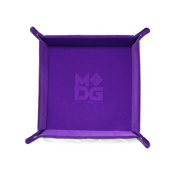 Fanroll by Metallic Velvet Folding Game Dice Tray Storage 25x25cm - Purple