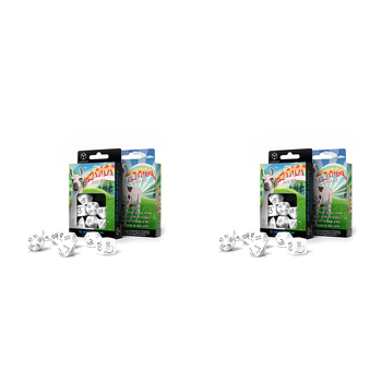 2PK Q-Workshop Bright Llama Gaming White & Black Dice Set