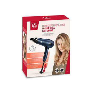 VS Sassoon Cord-Keeper Dry & Style Hair Blow Dryer Blue