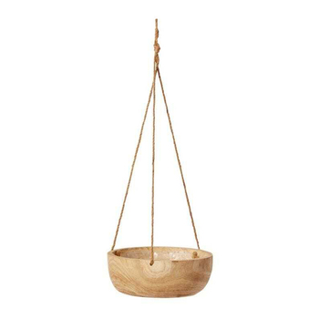 E Style Argus 90cm Paulownia Wood Hanging Plant Bowl Round - Natural