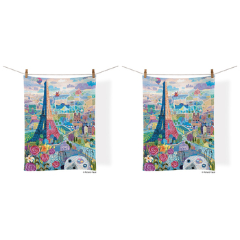 2PK WerkShoppe Cotton Kitchen Tea Towel 53.5x71cm - Paris