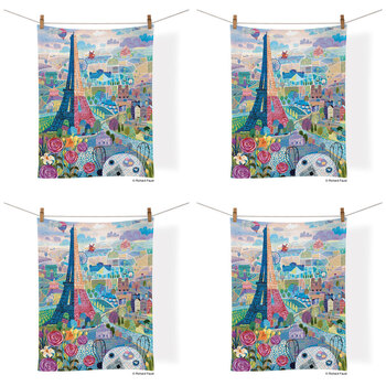 4PK WerkShoppe Cotton Kitchen Tea Towel 53.5x71cm - Paris