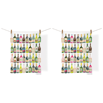 2PK WerkShoppe Cotton Kitchen Tea Towel 53.5x71cm - Wine Cellar