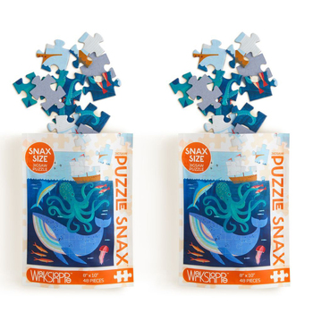 2x 48pc WerkShoppe Snax Jigsaw Puzzle 8x10in Deep Sea 5y+