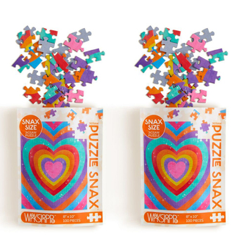 2x 100pc WerkShoppe Snax Jigsaw Puzzle 8x10in Velvet Heart 7y+