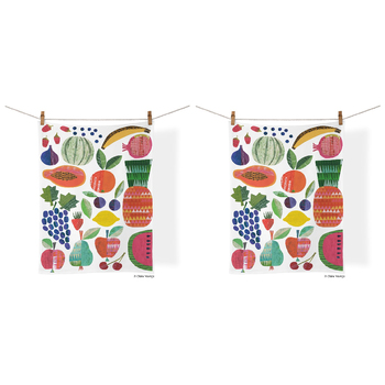 2PK WerkShoppe Cotton Kitchen Tea Towel 53.5x71cm - Fruit Stand