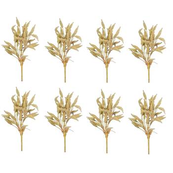 8PK Belle Dried Look Wheat Grass Stem 63cm Artificial Faux Plant - Cream