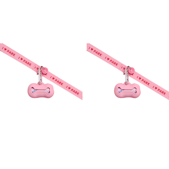 2x Gummi Silicone Dog Poo Bag Holder Waste Carrier - Pink