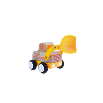 Wanborns Wooden Friction Truck Bulldozer Toy w/ Sound And Light Kids 18m+