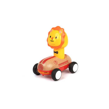 Wanborns Wooden Press Go Racer Lion With Sound And Light Kids/Children 18m+
