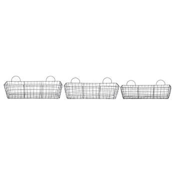 3pc Esschert Design Long Wire Basket Home Garden Outdoor Display