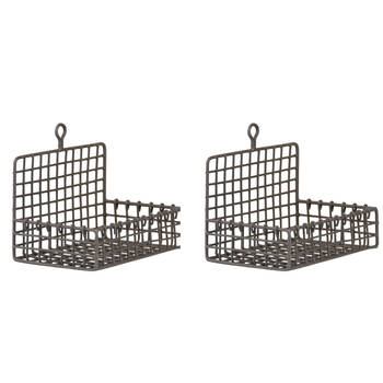 2PK Esschert Design Wire Soap Holder Home Indoor Outdoor Display Grey