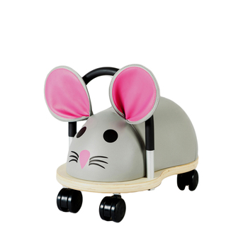 Wheely Bug 38cm Small Mouse Wooden Ride On Kids Toy 12m+ Grey
