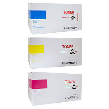 3pc Whitebox Compatible Brother TN257 Toner Cartridge - Cyan/Magenta/Yellow