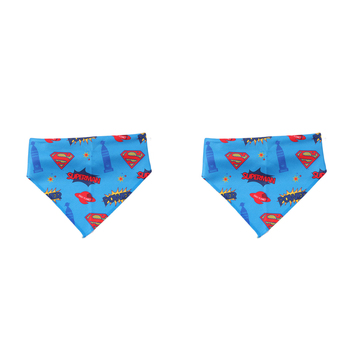 2PK The Stubby Club Superman Themed Dog Bandana Large