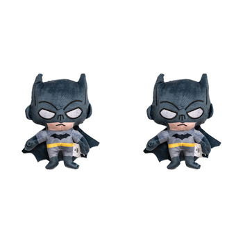 2PK Batman Soft Plush Squeaking Dog Toy 20cm Grey/Black