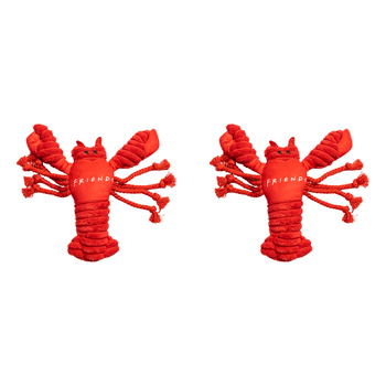 2PK Friends Lobster Soft Plush Squeaking Dog Toy 20cm Red