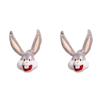 2PK Loony Tunes Bugs Bunny Soft Plush Squeaking Dog Toy 20cm Grey
