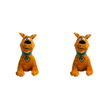 2PK Scooby Doo Soft Plush Squeaking Dog Toy 20cm Brown