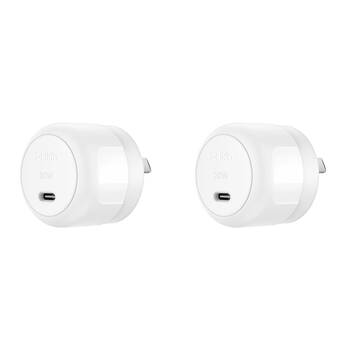 2PK Belkin BoostCharge 30W Fast-Charging USB-C Wall Charger Adapter White