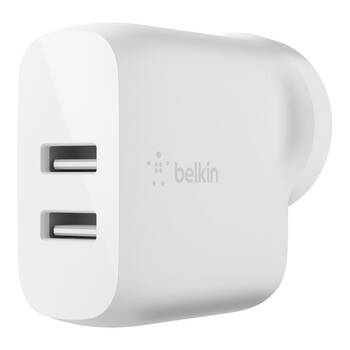 Belkin 24W Dual USB-A Wall Charger - White