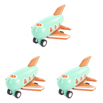 3PK Majigg 10cm Mini Airplanes Kids Wooden Toy Assorted