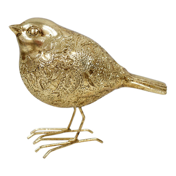 LVD Resin/Metal 13cm Bird Song Home Decorative Figurine - Gold