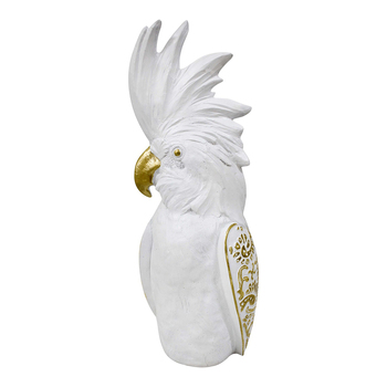LVD Resin 33cm Bohemian Cockatoo Home Decorative Figurine Large - White