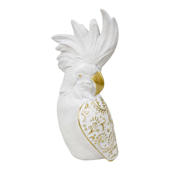 LVD Resin 26.5cm Bohemian Cockatoo Home Decorative Figurine Medium - White