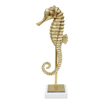 LVD Resin/Metal 31cm Seahorse Home Decorative Figurine - Gold