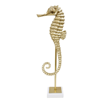 LVD Resin/Metal 42.5cm Seahorse Home Decorative Figurine Large - Gold