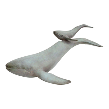 LVD Resin 34.5cm Whale & Calf Home Decorative Figurine Wash