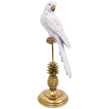 LVD Resin Sculpture King Parrot Bahama Gold Stand Home/Office Decor 40.5cm
