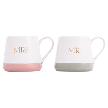 2pc Splosh Wedding Mr & Mrs Ceramic Mug Set 440ml