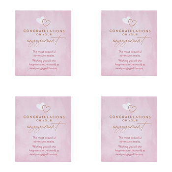 4PK Splosh Ceramic Wedding Engagement Verse Plaque 14cm