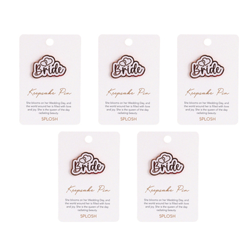 5PK Splosh Enamel Wedding Bride Keepsake Pin 4.5cm - Rose Gold