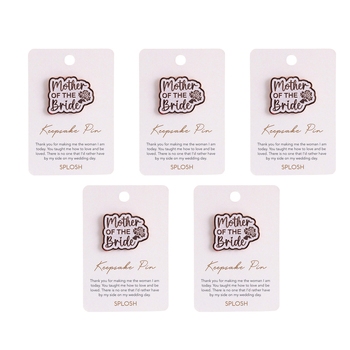 5PK Splosh Enamel Wedding Mother Of The Bride Keepsake Pin 4.5cm - Rose Gold