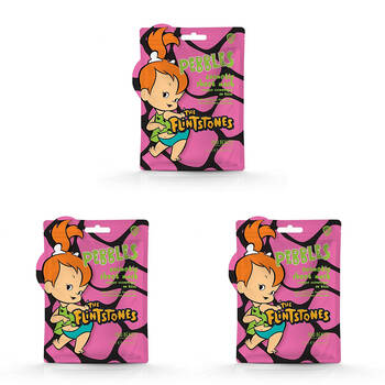 3PK Warner Bros Pebbles Flintstone Scented Cosmetic Sheet Mask 25ml Raspberry