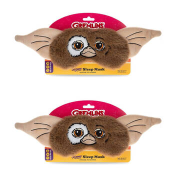 2PK Warner Bros Gremlins Mogwai Gizmo Soft Plush Sleep Face Mask Brown