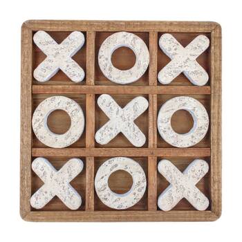 9pc Karson Woodland X & O Tic Tac Toe Board Game Set 22x22x3.5cm Natural