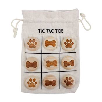 9pc Karson Paw & Bones Tic Tac Toe Game Set w/ Fabric Bag 13x18x1.6cm