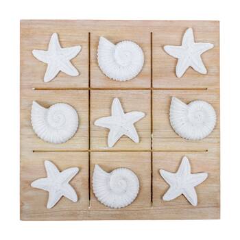 9pc Karson Starfish & Shell Tic Tac Toe Board Game Set 20.5x20.5x6cm