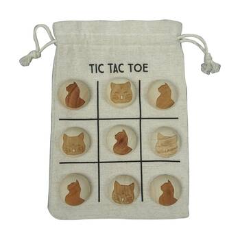 9pc Karson Kitty & Whiskers Tic Tac Toe Game Set w/ Fabric Bag 13x18x1.6cm