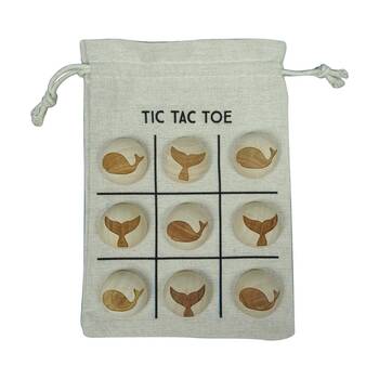 9pc Karson Whale & Tail Tic Tac Toe Game Set w/ Fabric Bag 13x18x1.6cm