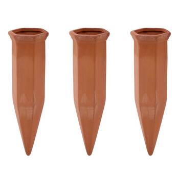 3PK Esschert Design Terracotta Water Dripper Home Garden Outdoor Display Orange