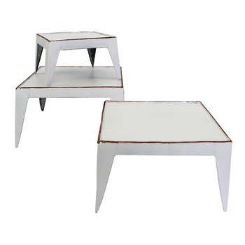 LVD 3pc Metal 30.5/25.5/20.5cm Display Stand/Table Set - White