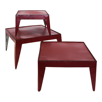 LVD 3pc Metal 30.5/25.5/20.5cm Display Stand/Table Set - Red